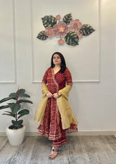 Maroon kota doriya set - kasumi.in